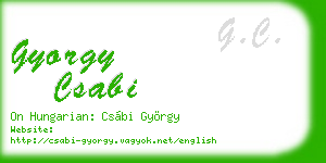 gyorgy csabi business card